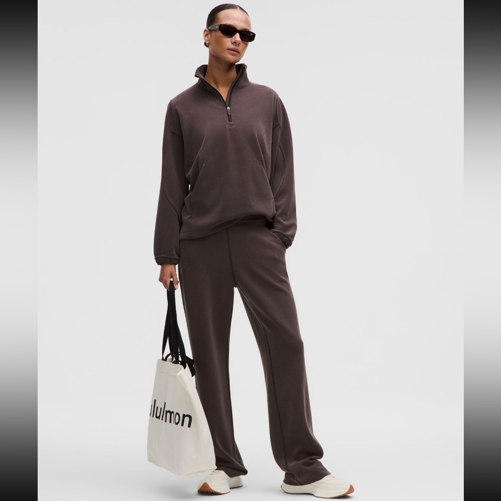 Lululemon Softstreme Half Zip Long Pullover Sequoia Brown Size medium - Picture 2 of 11